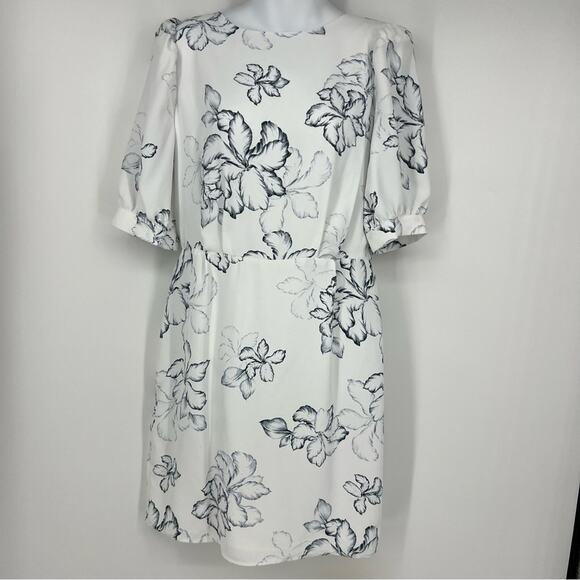 VINCE CAMUTO Floral Beauty Puff Sleeve Dress Womens 8 NWOT - Picture 1 of 4